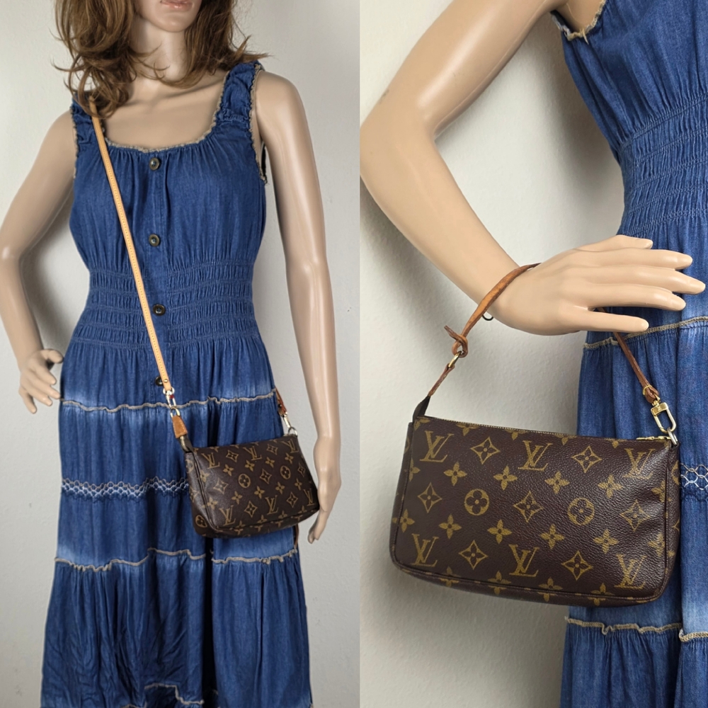 LOUIS VUITTON Pochette Accessories Crossbody Wallet On Chain Pouch